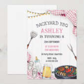 Backyard BBQ Birthday Invitation 招待状 (正面/裏面)
