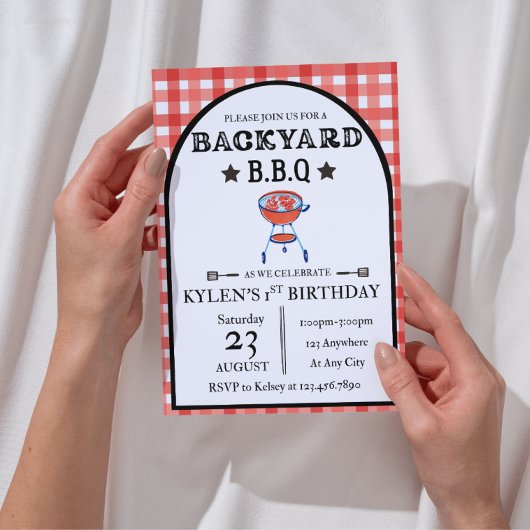 Backyard BBQ Birthday Invitation | Editable 5x7 招待状