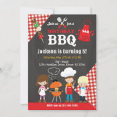 Backyard BBQ Birthday Party 招待状 (正面)