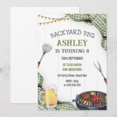 Backyard BBQ Birthday Party Invitation 招待状 (正面/裏面)