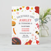 Backyard BBQ Birthday Party Invitation 招待状 (スタンド正面)