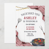 Backyard BBQ Birthday Party Invitation 招待状 (正面/裏面)