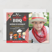 Backyard BBQ Birthday Party Photo 招待状 (正面)