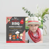 Backyard BBQ Birthday Party Photo 招待状 (スタンド正面)