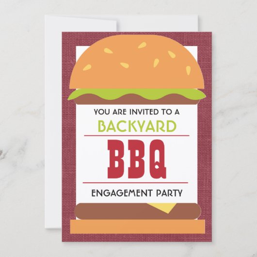 Backyard BBQ Engagement Party 招待状 (正面)