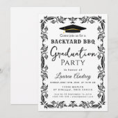 Backyard BBQ Graduation Party Invitation 招待状 (正面/裏面)