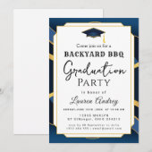 Backyard BBQ Graduation Party Invitation 招待状 (正面/裏面)