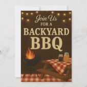Backyard BBQ Invitation | Rustic Summer Cookout  招待状 (正面)