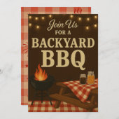 Backyard BBQ Invitation | Rustic Summer Cookout  招待状 (正面/裏面)