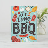 Backyard BBQ Party Invitation 招待状 (スタンド正面)