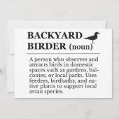 Backyard Birder Definition - Garden Birdwatching 招待状 (正面)