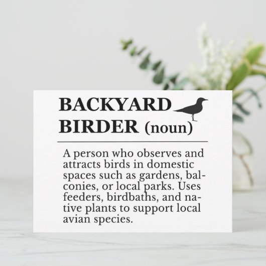 Backyard Birder Definition - Garden Birdwatching 招待状 (スタンド正面)