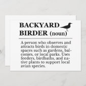 Backyard Birder Definition - Garden Birdwatching 招待状 (正面/裏面)