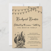 Backyard Bonfire Fall Party 招待状 (正面)