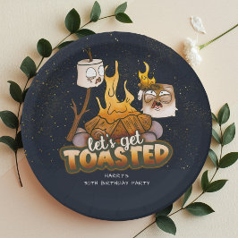 Backyard Bonfire Let's Get Toasted Birthday  ペーパープレート