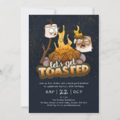 Backyard Bonfire Let's Get Toasted Birthday 招待状 (正面)
