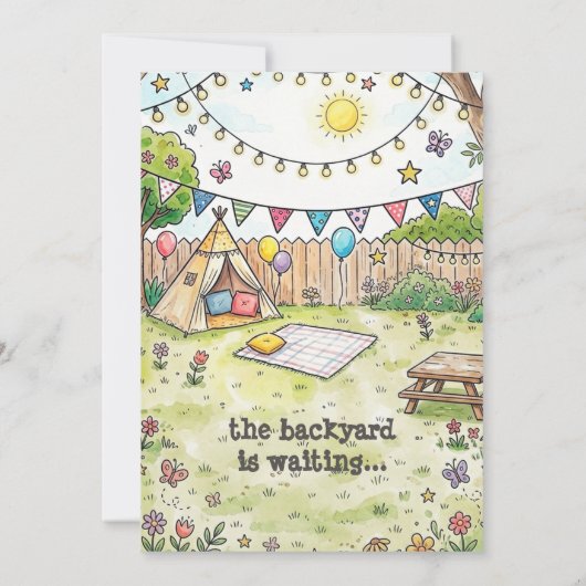 Backyard Campout Party Invitation 招待状 (裏面)