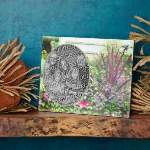Backyard Flower Garden絵画's Add Your Photo フォトプラーク