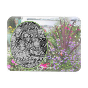 Backyard Flower Garden絵画's Add Your Photo マグネット