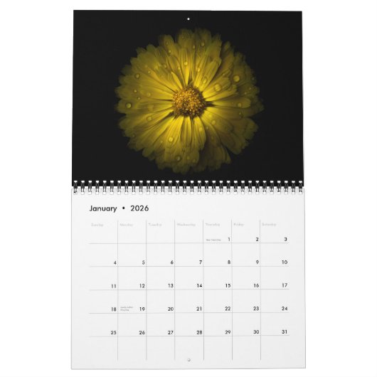 Backyard Flowers 10 Color Version カレンダー (1月 2026)