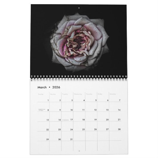 Backyard Flowers No 110 Color Version カレンダー (3月 2026)