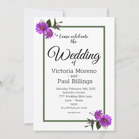 Backyard Lavander Daisy 招待状 (正面)