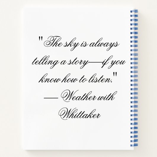 Backyard Meteorology Journal  ノートブック (裏面)