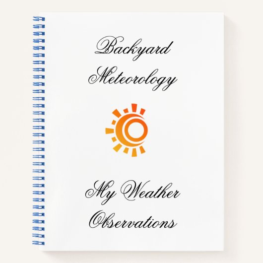 Backyard Meteorology Journal ノートブック (正面)
