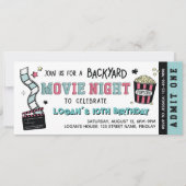 Backyard Movie Night, Any Age Birthday Party 招待状 (正面)