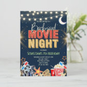 Backyard Movie Night Birthday 招待状 (スタンド正面)