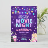 Backyard Movie Night Birthday Invitation 招待状 (スタンド正面)