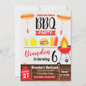 BACKYARD PARTY BBQ BIRTHDAY INVITATION 招待状 (正面)