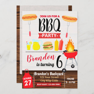 BACKYARD PARTY BBQ BIRTHDAY INVITATION 招待状