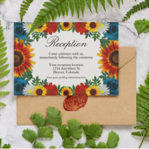 Backyard Summer Floral Reception エンクロージャーカード