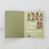 Baconおもしろい & Egg誕生日カードギフト カード (内部)