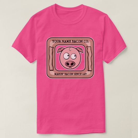 Baconカスタマイズ可能な(あなたの名前) CompanyのTシャツ Tシャツ (デザイン正面)