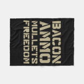 Bacon Ammo Mullets Dom (on Back)  フリースブランケット (正面(横))