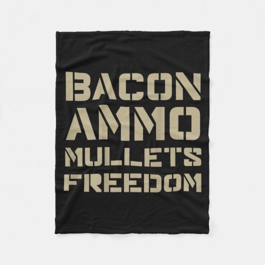 Bacon Ammo Mullets Dom (on Back)  フリースブランケット (正面)