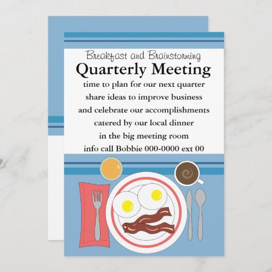 Bacon and Eggs All Business 招待状 (正面/裏面)