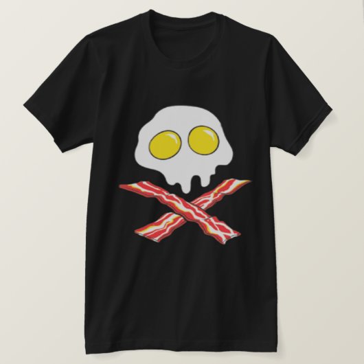 BACON AND EGGS COOL SKULL BONES SPOOF Tシャツ (デザイン正面)