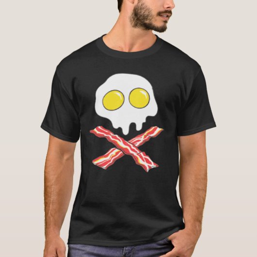 BACON AND EGGS COOL SKULL BONES SPOOF T-Shirt Tシャツ (正面)