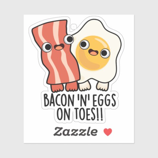 Bacon And Eggs On Toes Funny Toast Pun  シール (シート)