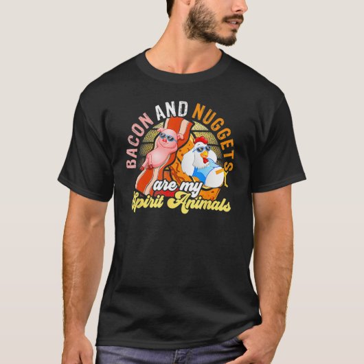 Bacon And Nuggets Spirit Animals Fast Food Pun Hum Tシャツ (正面)