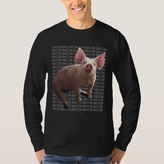 BACON BACON BACON  Cute and  Pig Bacon Tシャツ (正面)