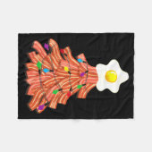 Bacon Christmas Tree Egg Top Shirt _ Funny Rk Love フリースブランケット (正面(横))