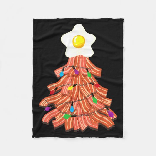 Bacon Christmas Tree Egg Top Shirt _ Funny Rk Love フリースブランケット (正面)