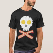 Bacon Crossbones & Sunnyside Up Eggs Skull Breakf Tシャツ (正面)