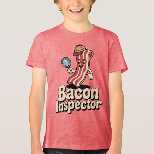 Bacon Inspector Funny Food トライブレンドＴシャツ (正面)
