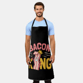 Bacon King Lover Men エプロン (着用した状態)