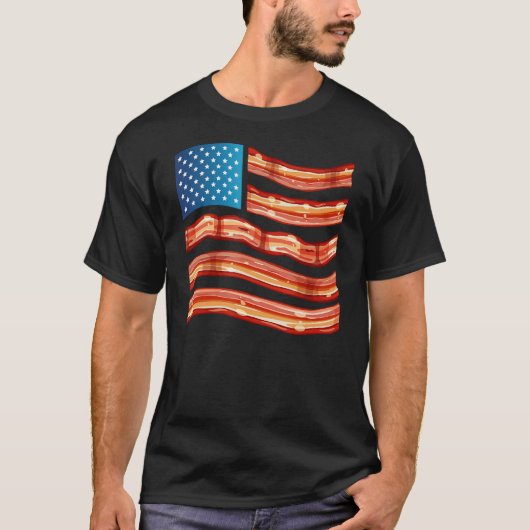 Bacon  Tee Meat    USA Flag Tシャツ (正面)